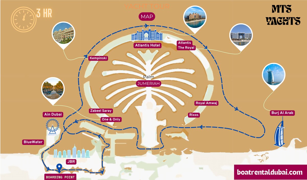 Yacht Ride Route Map Dubai 3
