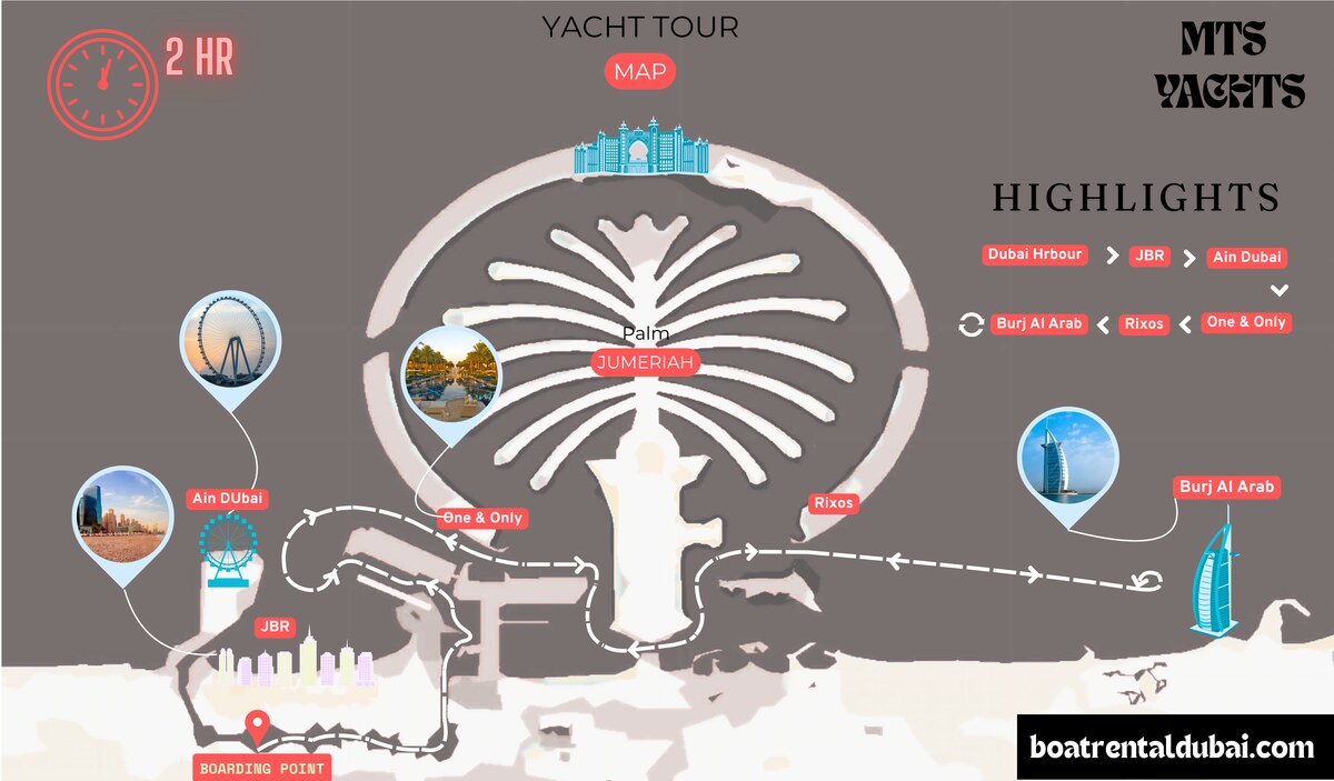 Yacht Ride Route Map Dubai 2